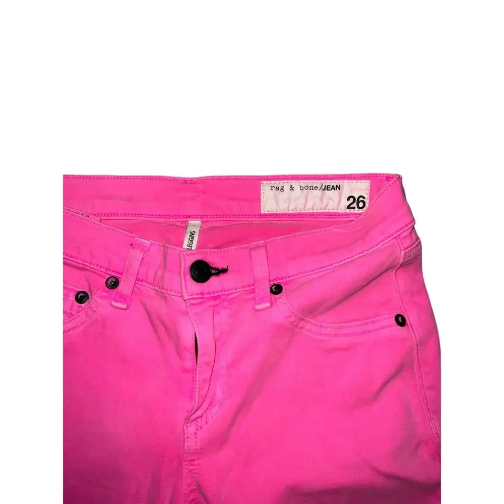 Rag & Bone Neon Pink Legging Jeans Size 26